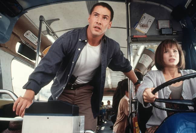 Reeves and Bullock in Speed. Credit: 20th Century Fox