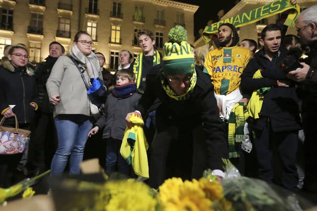 Fans in Nantes came together and hoped for good news. Credit: PA