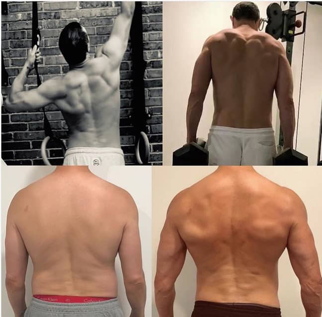 Paddy McGuinness' back transformation. Credit: Instagram