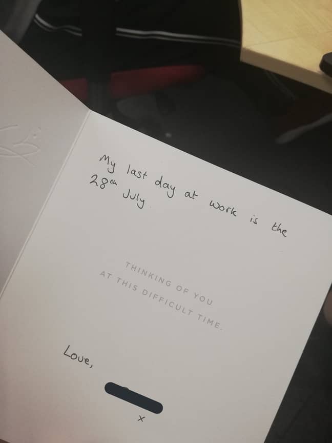 Man Quits His Job With A Sorry For Your Loss Card Ladbible
