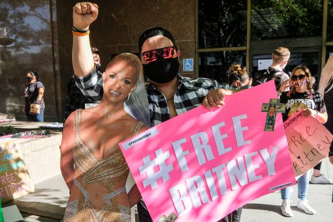 Britney Spears fans protesting in LA in November 2020. Credit: PA