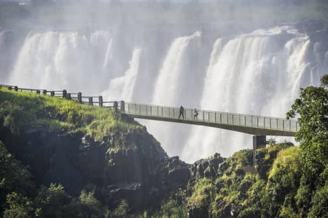 Usually people would experience a midst surrounding Victoria Falls. Credit: PA