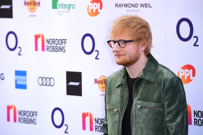 Ed Sheeran attending the O2 Silver Clef Awards. Credit: PA