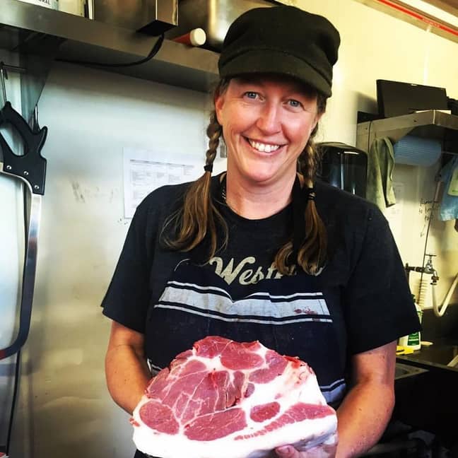 Tammi now works as a butcher. Credit: Facebook/Tammi Jonas