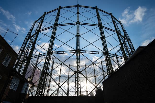 Disused gas holder in London. (Credit: PA)