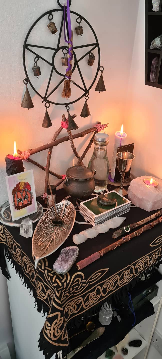 Sadie built an altar in her bedroom where she casts her spells. Credit: PA Real Life