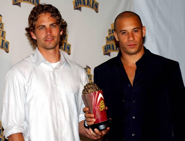 Paul Walker and Vin Diesel at the 2002 MTV Movie Awards. Credit: Alamy