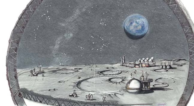 A drawing of the 'lunar colony'. Credit: Moon World Resorts