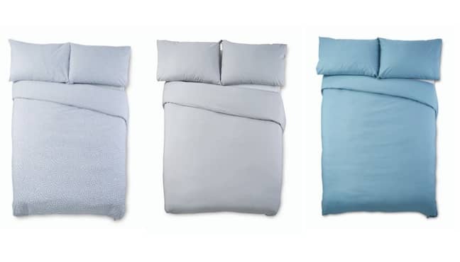 Aldi's cooling bed linen range comes in three colours (Credit: Aldi)