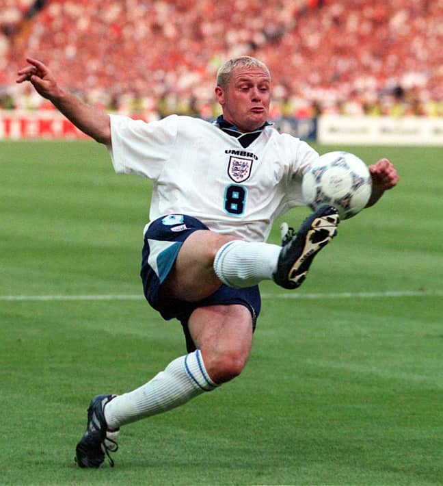 England's Paul Gascoigne in action during Euro 96. Credit: PA