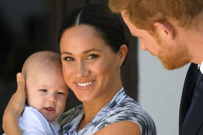 Prince Harry with Meghan and Archie. Credit: PA