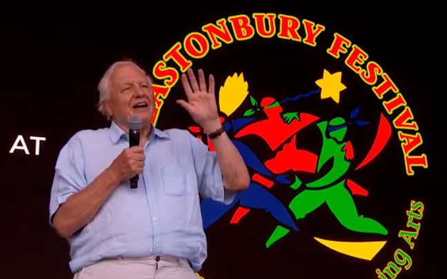 Attenborough received a great reception at Glastonbury. Credit: BBC Earth