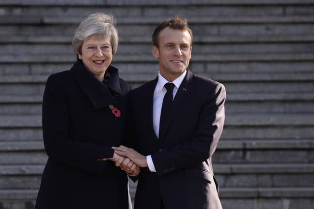 Theresa May meets with French President Emmanuel Macron. Credit: PA