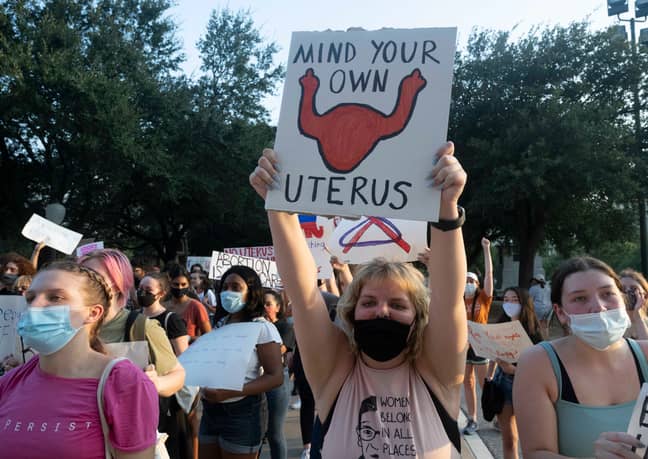 Texas women protest the state's new abortion laws. Credit: PA