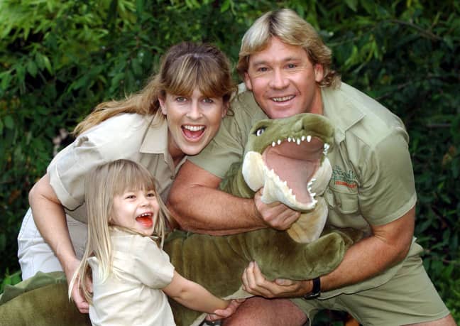 'The Crocodile Hunter' Steve Irwin with Terri and Bindi. Credit: PA