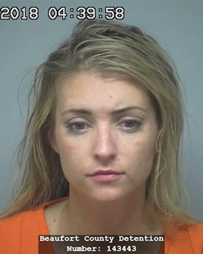 Lauren Cutshaw described herself as 'a very clean, thoroughbred white girl'. Credit: Beaufort County Detention