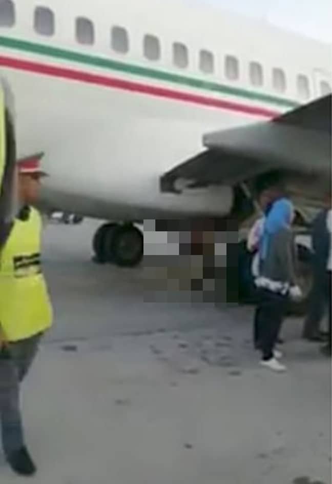 The man's body was discovered after the flight had landed in Casablanca. Credit: Streamable 