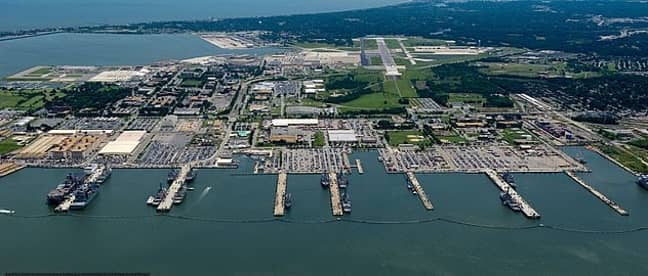 The naval base in Norfolk, Virginia. Credit: Naval Station Norfolk