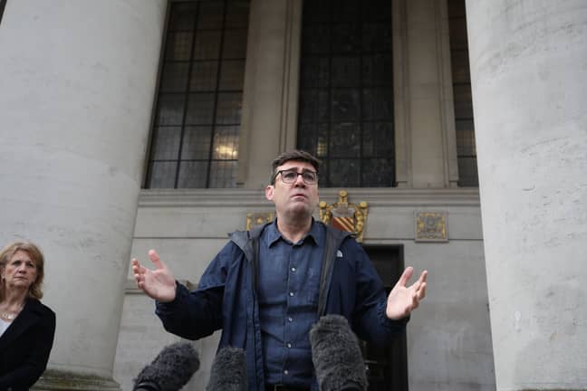 Andy Burnham in Manchester last week. Credit: PA