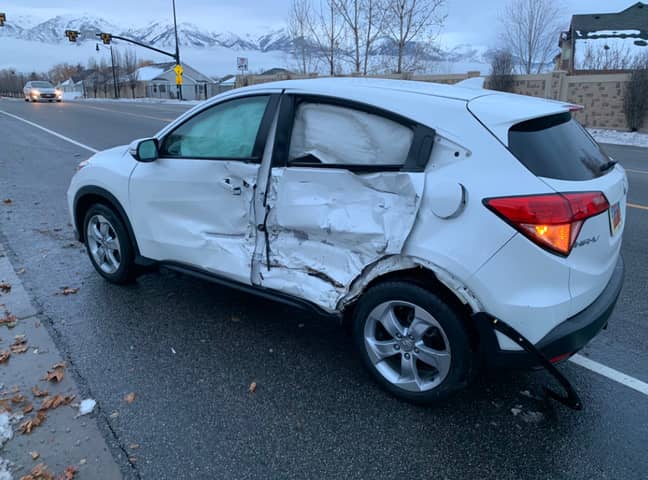 The teen hit another car. Credit: Layton Police Department