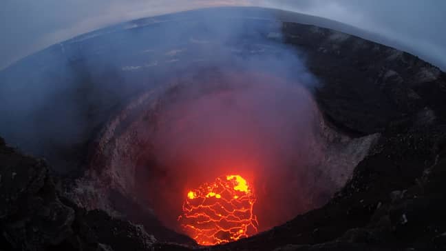 Inside the Kilauea volcano summit lava lake. Credit: PA