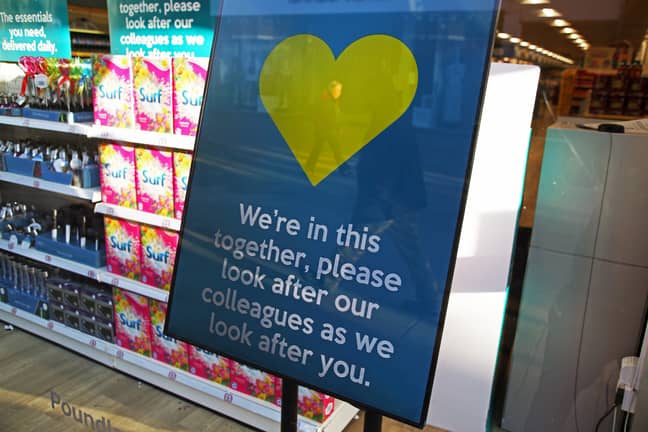 Signs asking shoppers to be considerate have been put up. Credit: PA