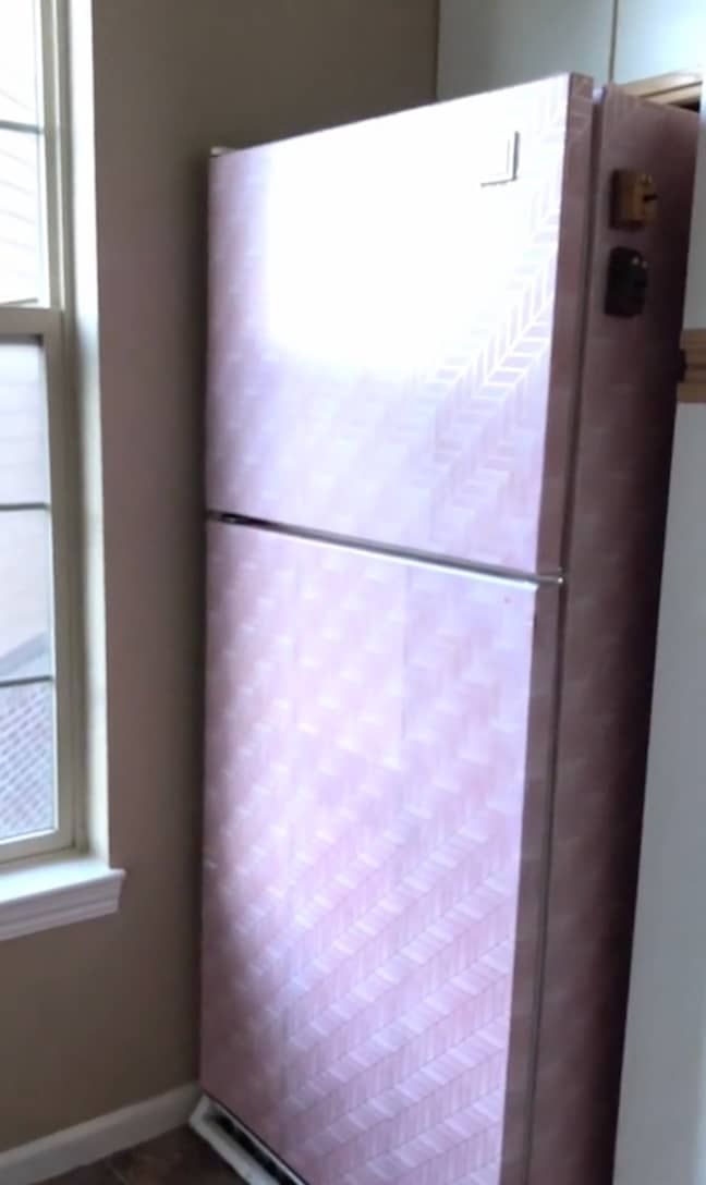 Pink fridge. Credit: TikTok/@kathopejones