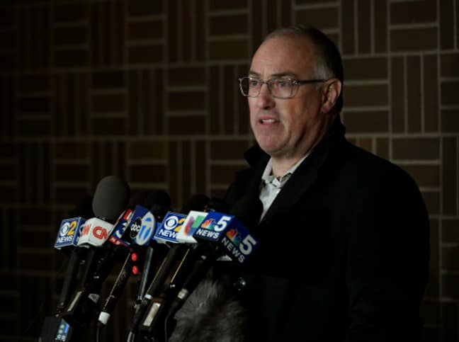 Singer R. Kelly's attorney Steve Greenberg speaks to the media after Kelly turned himself in to police Friday. Credit: PA