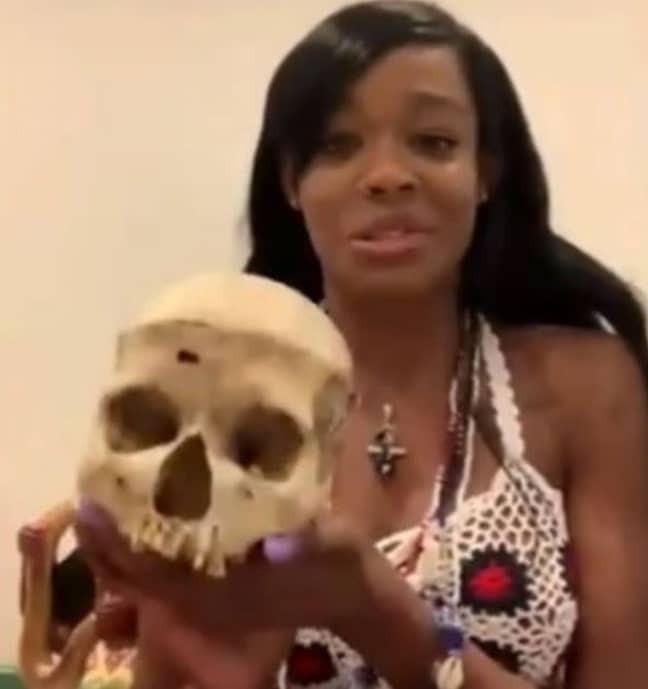 Azealia Banks says she has a the skull of a child. Credit: Kiis