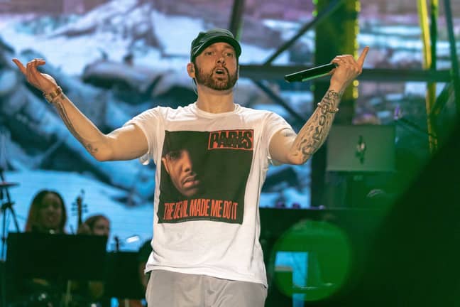 Eminem in concert. Credit: PA