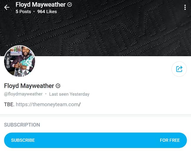 Floyd's OnlyFans page. Credit: OnlyFans