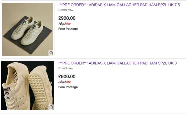 Liam's adidas Spezial trainers are selling for £900 on eBay Credit: eBay