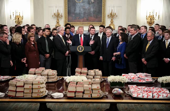 Trump famously catered a visit from an American football team with McDonald's. Credit: PA