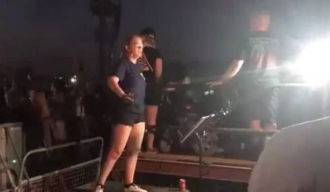 Tara enabled those with hearing impairments to enjoy Stormzy's set. Credit: Colin Paterson/Twitter