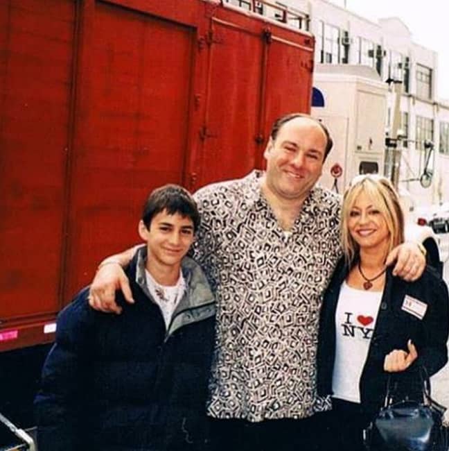 Dane Curley on set with his mum and James Gandolfini. Credit: Instagram/@danecurley