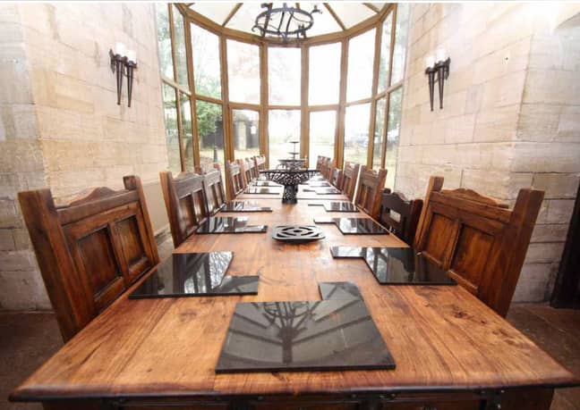 The impressive dining table. Credit: Airbnb