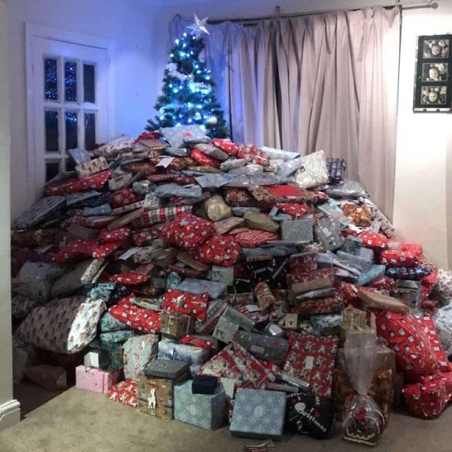 Emma Tapping has shared a picture of her Christmas tree this year... or at least the top of it. Credit: Instagram/thebossmumtv
