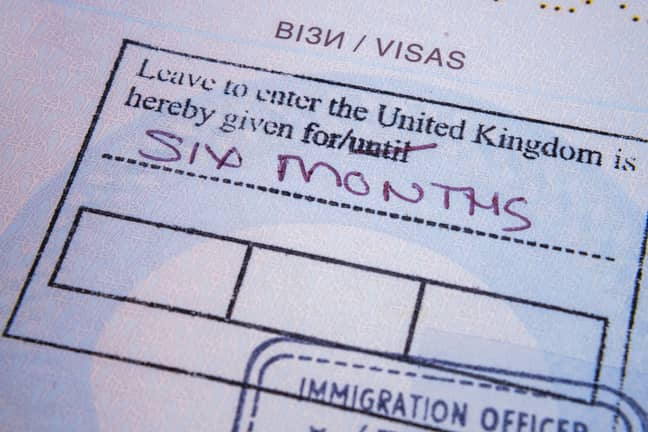 A visa granting access to the UK for six months. Credit: Alamy