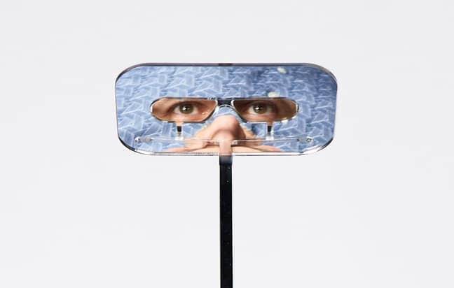 The glasses use angled mirrors to allow the wearer to see over the heads of taller people. Credit: Dominic Wilcox 