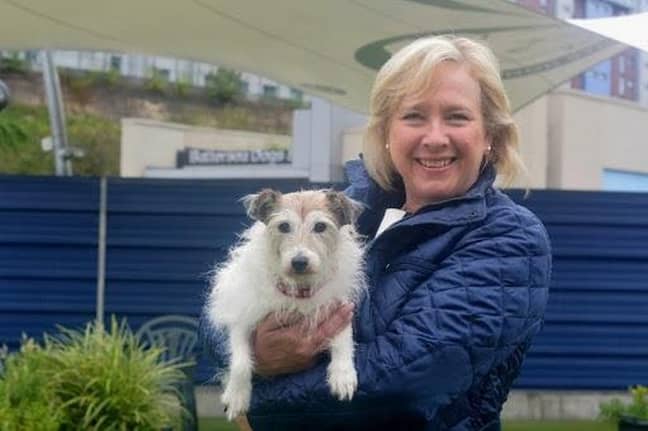 Claire Horton with her dog Wilma. Credit: Battersea Dogs and Cats Home