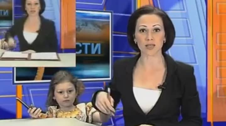 Little Girl Interrupts Newsreader Mum's Live Bulletin 
