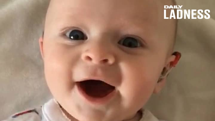 Heartwarming Video Shows Baby Smiling When Dad Turns Her Hearing Aids On
