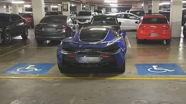 McLaren Supercar Driver Parks Over Two Disabled Spots In Melbourne