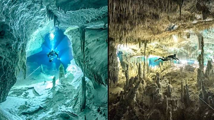 Scuba Diver Takes Breathtaking Photos Of Underwater Caves Worshipped By The Mayans