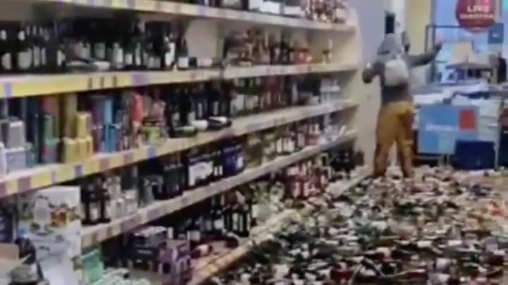 Shopper Smashes Up Hundreds Of Alcohol Bottles In Aldi Causing Chaos