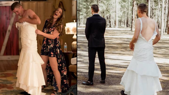 Bride Pranks Groom By Sending Her Brother For 'First Look' Wedding Snaps -  LADbible