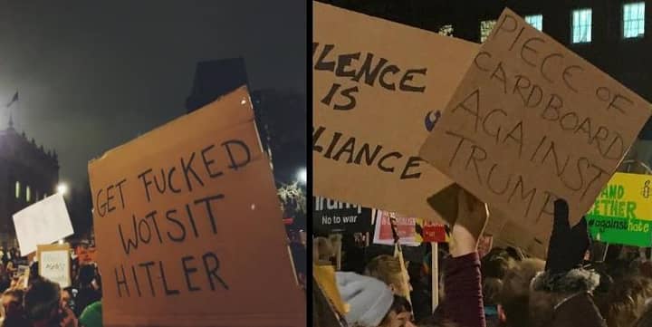 There Were An Awful Lot Of Very British Signs At Protests Last Night