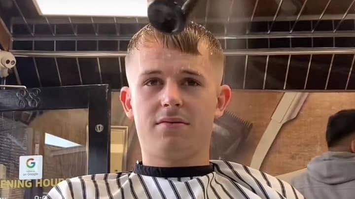 Prankster Barber Slowly Soaks Customer - Who Doesn't Say A Word