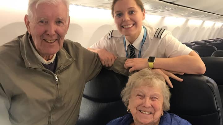 Grandparents Shocked To See 23-Year-Old Granddaughter Flying Them To Spain