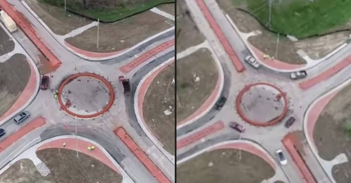 Americans Trying To Use First Roundabout In Town Is Terrifying To Watch